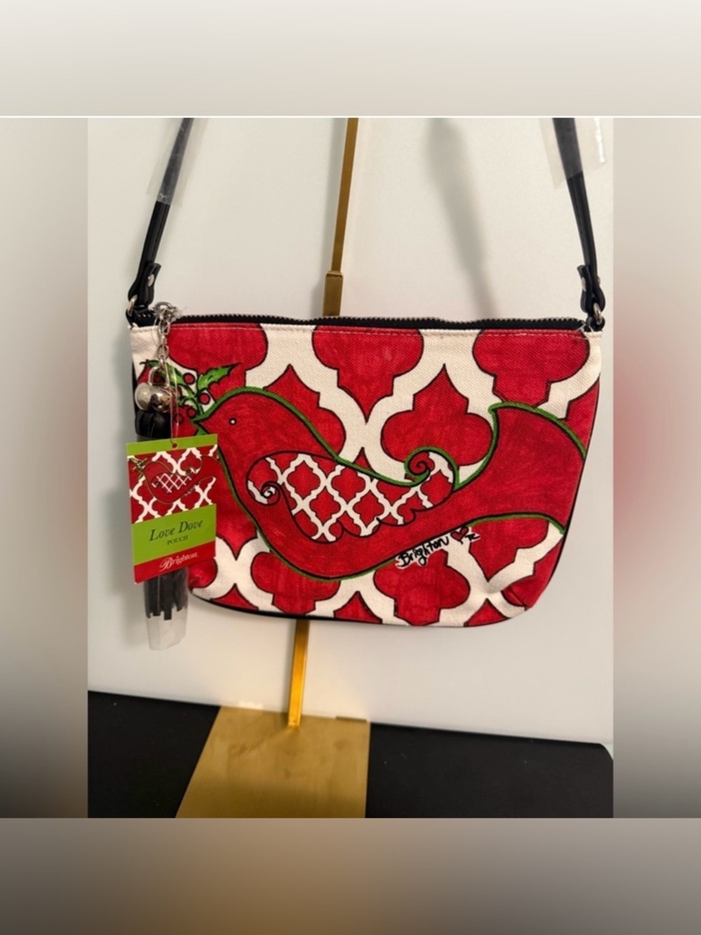 Brighton Crossbody Pouch “Love Dove” Red and White Bird Design! NWT ❤️